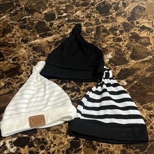 Black and White Baby newborn hat bundle NWOT